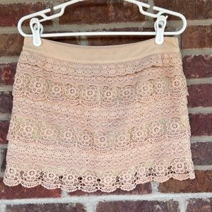 Francesca’s Collections Crocheted Tier Mini Skirt Size Large